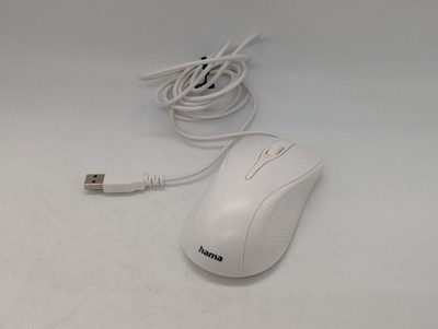 Hama MC-200 Maus USB kabelgebunden optisch 1200 DPI 182603 weiß Plug & Play Scroll