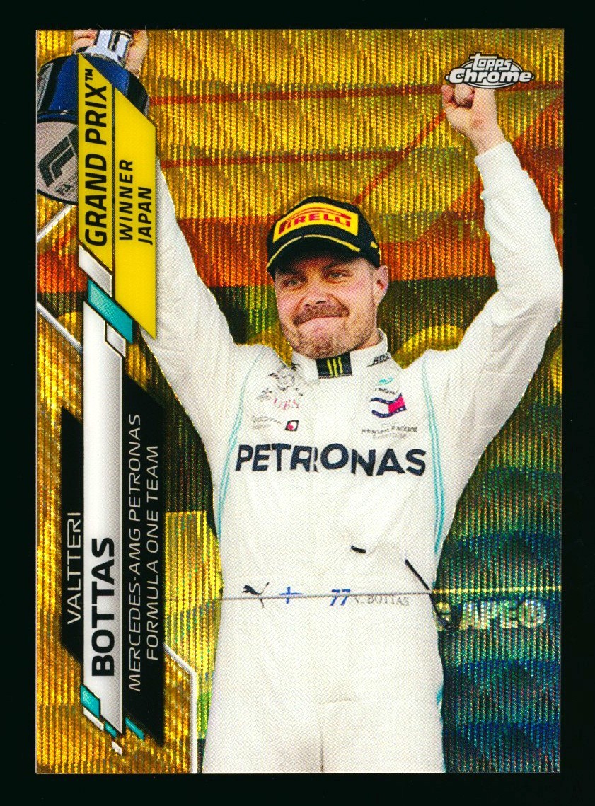 2020 TOPPS CHROME F1 #149 VALTTERI BOTTAS RC GOLD WAVE REFRACTOR ROOKIE #12/50!