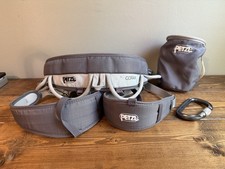 Petzl Corax Climbing Harness  SIZE 1 Adjustable, Bundle Chalk Bag/Carabiner