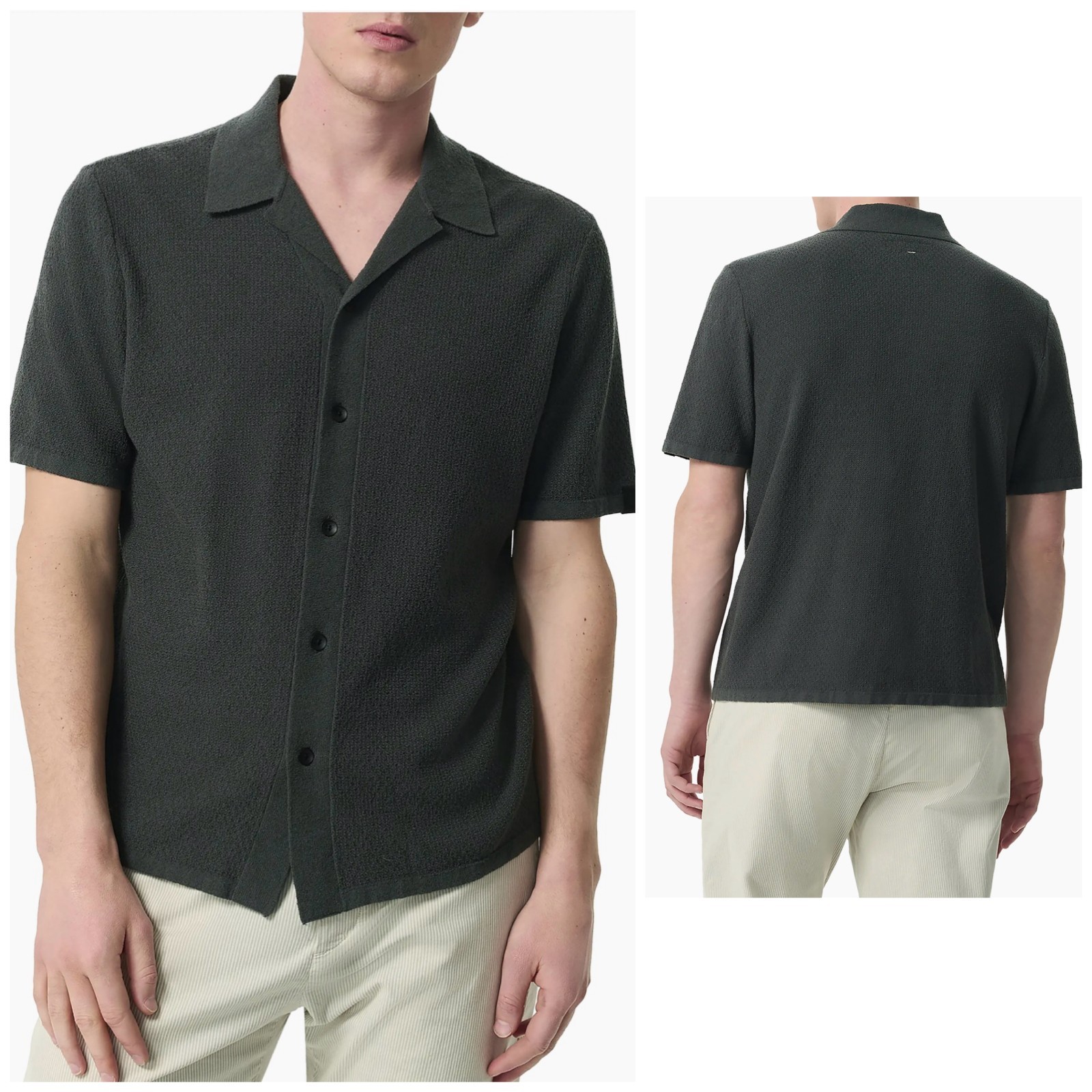 $248 Rag & Bone Men's Zig-Zag Avery In Zuma Toweling Shirt Size: Medium