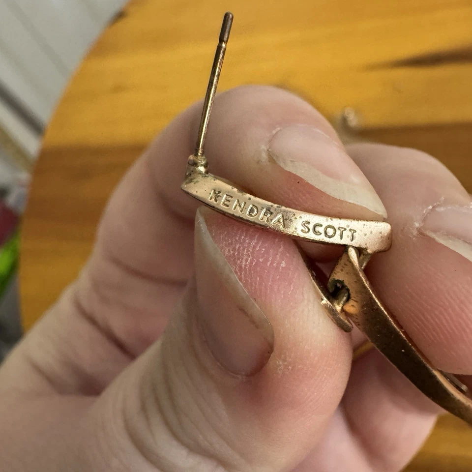 Kendra Scott Raquel Rose Gold Rhinestone Oval Dangle Pierced Earrings Boho Gift - Image 4 of 4