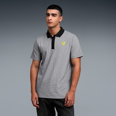 PUMA Scuderia Ferrari F1 Polo Shirt Mens Contrast Collar Pique Racing Top New