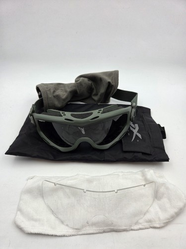 Wiley X Spear Goggles Two Lens With Green Frame, Ballistic, With Case SP29