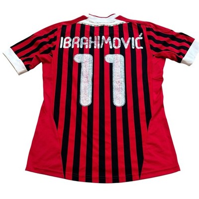 AC Milan 2010-2011 Home Jersey Zlatan Ibrahimovic - Men's Small