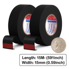 2 Rolls 50FT Automotive Wire Harness Cloth Tape Heat Resistant Noise Dampening