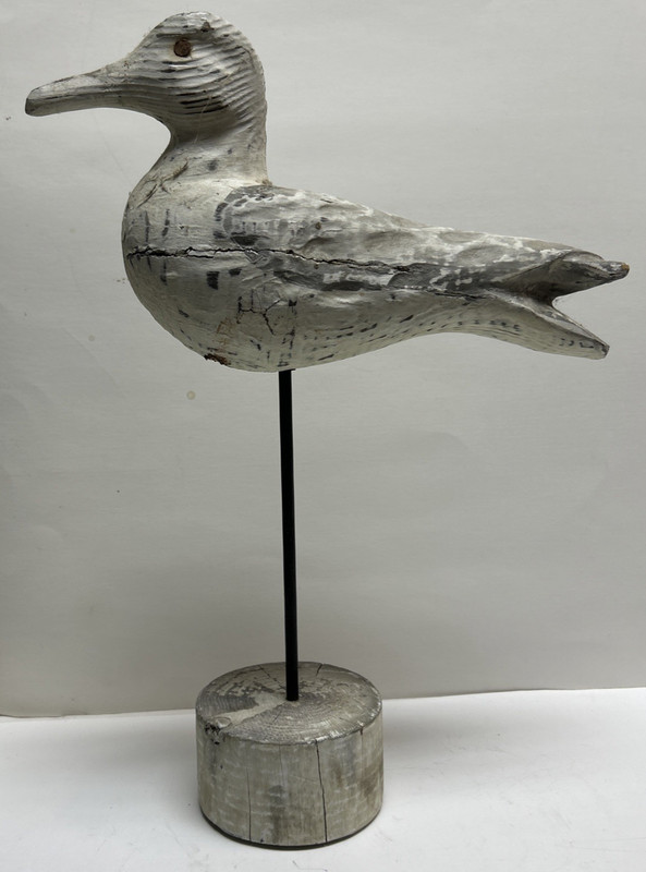 Vintage Carved Wood Seagull Decoy