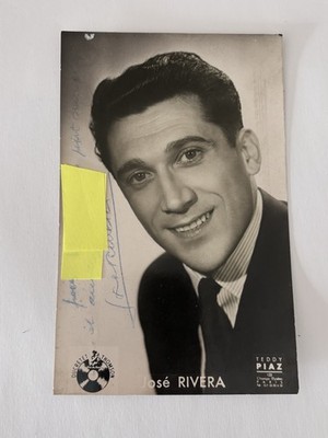 Autogramm Foto Karte gewidmet José Rivera