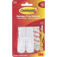 Command Medium Hooks-White 2 Hooks & 4 Strips - 17001 5.25 per strip