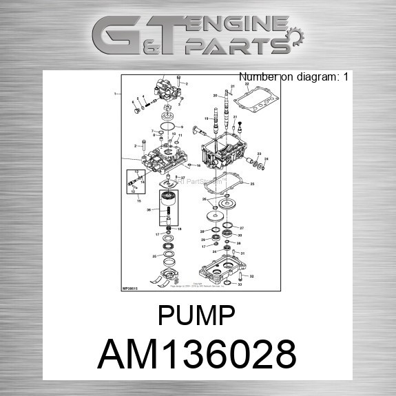 John Deere Hydraulic Pump (AM136028) for sale online | eBay