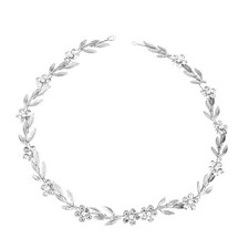 Crystal Leaf Pearl Hair Vine Tiara Headpiece with Flower Headband for silver