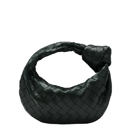 BOTTEGA VENETA Mini Jodie Dark Green Leather Top Handle Bag New