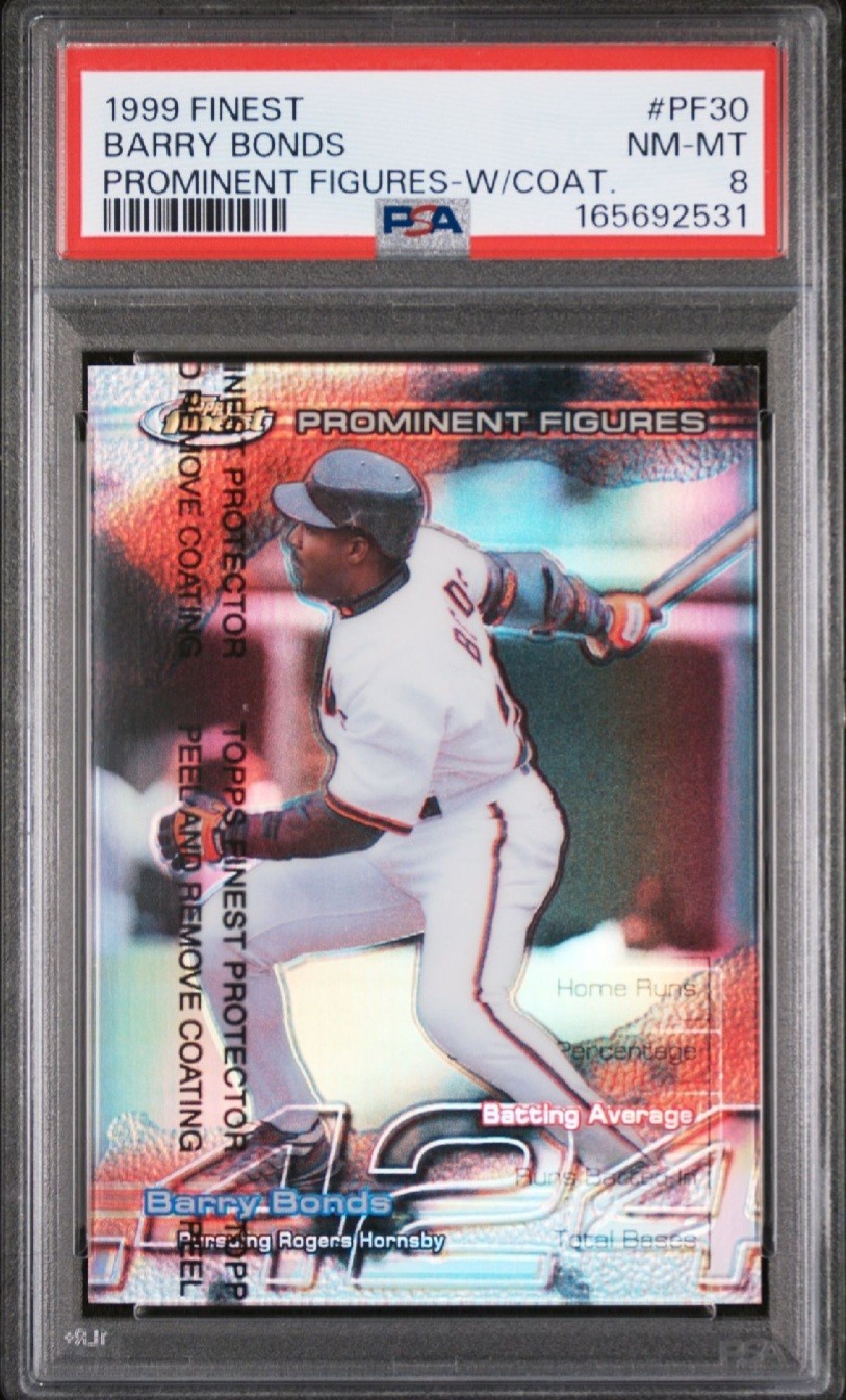 1999 Finest Barry Bonds Prominent Figures #PF30 /424 PSA 8 W/Coating 🔥 ⚾️ 
