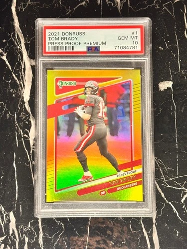 2021 Donruss #1 Tom Brady - Press Proof Premium Gold PSA 10 Gem Mint