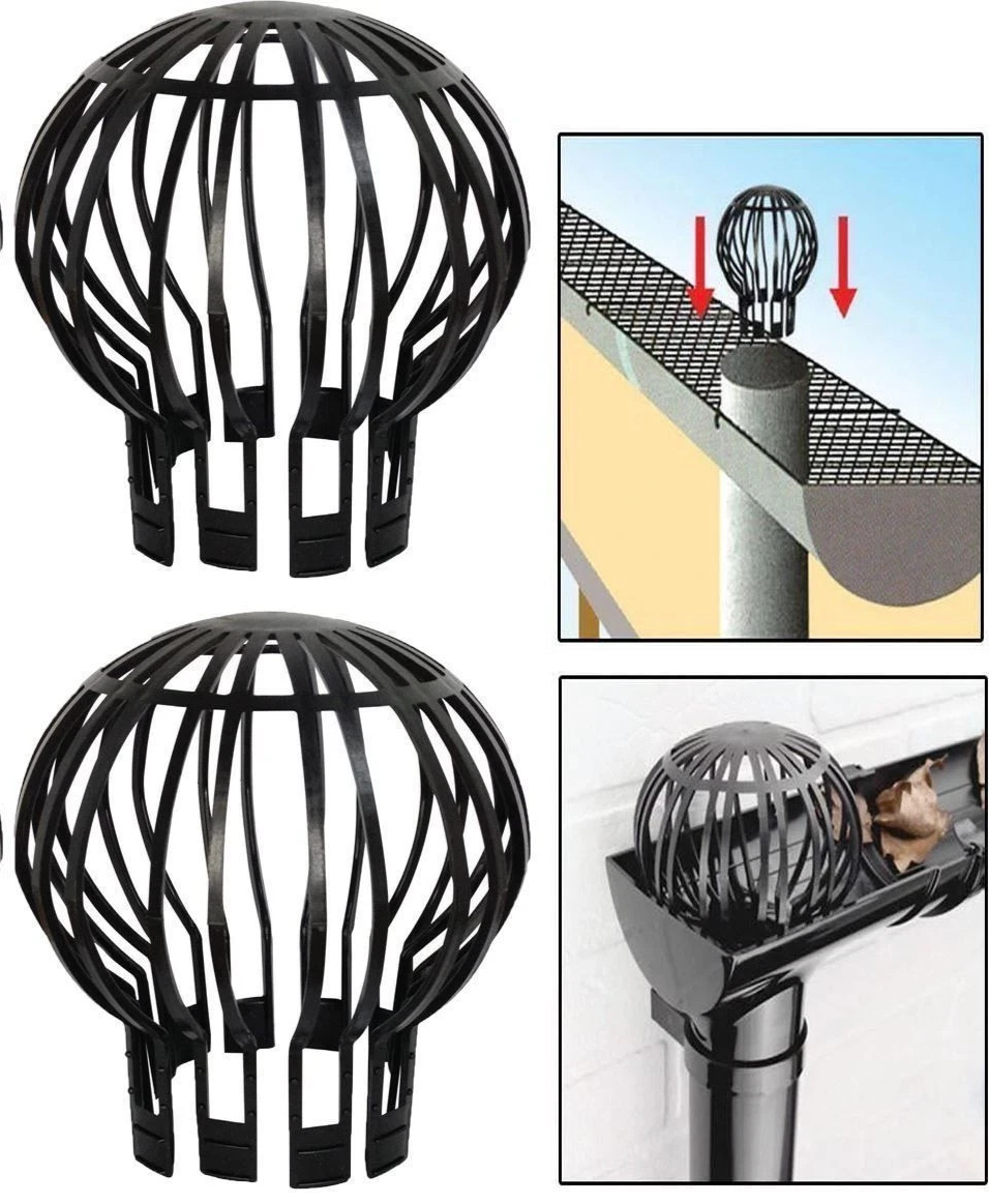 2 Down Pipe Filter Guard Gutter Downpipe Balloon Cover Leaf Debris Block Cloggs