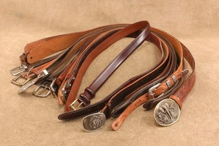 Lot of 12X Leather Belts: 29" 38" Long and 1" 2" Width