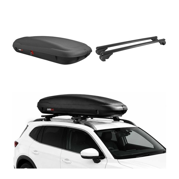 Carbonlook Dachbox 400L + Alu DachträGer Seat Ateca 2016-2026 Schwarz-image