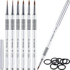 Reallnaive 6 Pcs 3D Kolinsky Acrylic Nail Brush Set Size 2/4/5 Nail Art Brush...