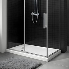 Shower Base Pan 60 x 32 in w/ Stainless Steel Drain Non-Slip Texture Shower Pan