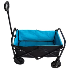 9.375 Cu. Ft. Metal Garden Cart with Fabric Bin, Collapsible Folding Wagon Cart