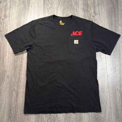 #ad Carhartt Ace Hardware Logo Pocket Original Fit T Shirt K87 Black Medium $25.00