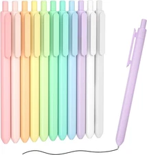 Shuttle Art Retractable Pastel Gel Ink 1 Count (Pack of 11), 11 Black 