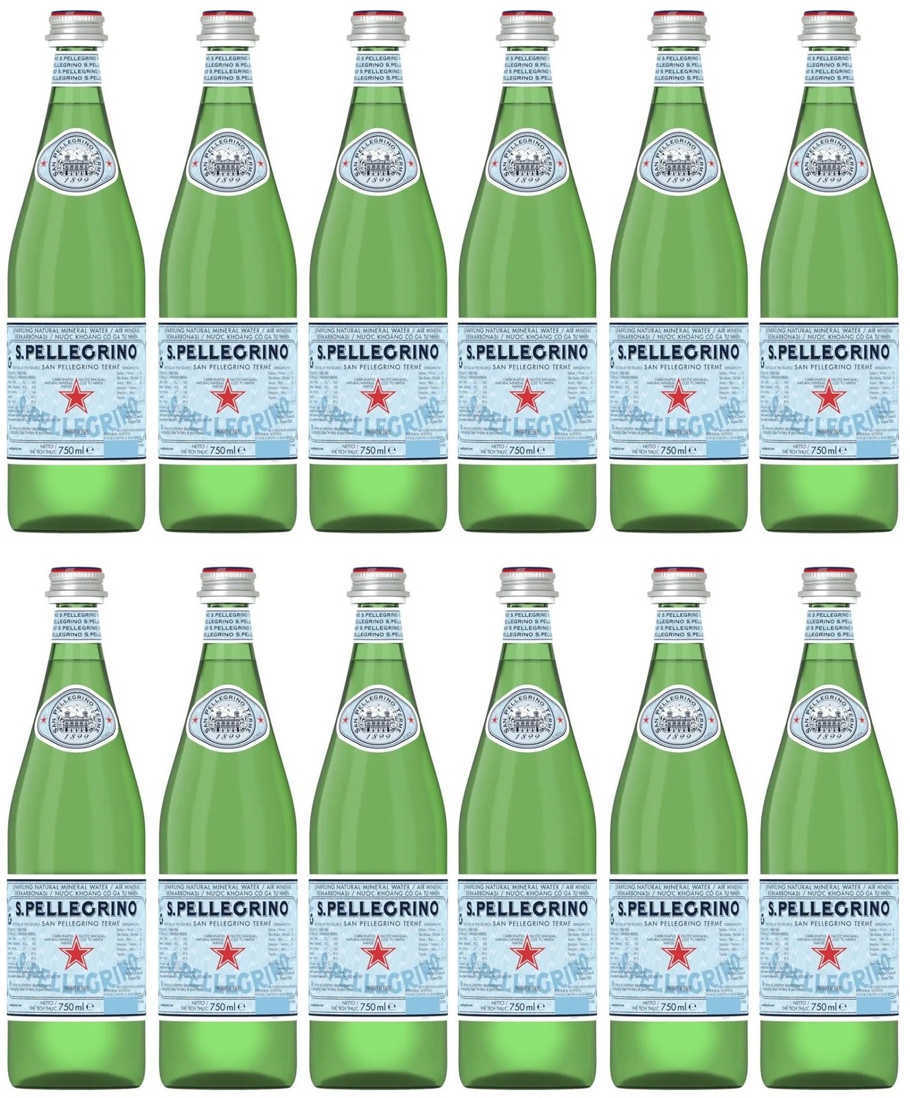 San Pellegrino Glass Sparkling NV - Italian Sparkling Water - 750ml Bottle - Image 2
