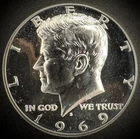 1969-S Kennedy 40% SILVER Half Dollar PROOF 50C