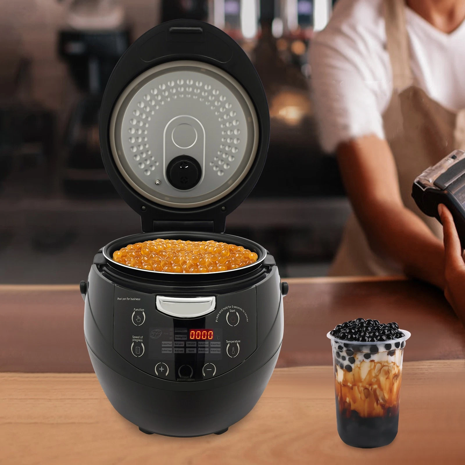6L Boba Cooker Commercial 6L Tapioca Pearl Cooker Boba Maker for Milk Tea