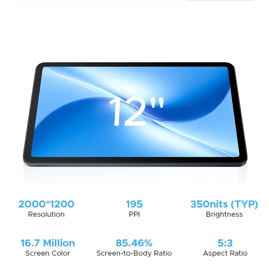 DOOGEE U12 Android 16 Tablet 12 Zoll 9000mAh 24GB+128GB Octa Core 2025 Gemini AI - Bild 3 von 4