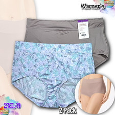 NWT 2-Pack Warner's Women's 2XL/9 No Pinching No Problems Tailored Brief 5738