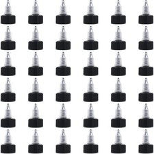 36pcs PP Squeeze Bottle Lid Squeeze Bottl Replace Accessories Black 4.15x2.7cm