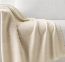 Restoration Hardware NEPALESE HAND SPUN CASHMERE  MERINO Throw Natural 96  x 80