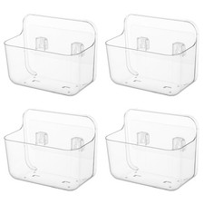 4-Pack Adhesive Cabinet Door Organizer, Clear Kitchen Under Sink Organizer Ca...
