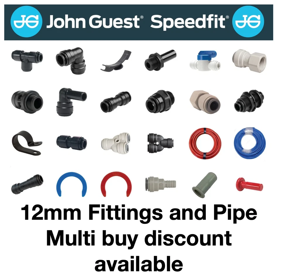 John Guest 12mm PushFit Plumbing Fittings Build Caravan Campervan Motorhome Boat - Image 1 of 1