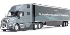 Volvo VNL 860 High-Roof Sleeper Coastal Mist w/ 53' Trailer and Skirts 1:50