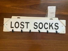 HEARTH AND HAND w/Magnolia  "LOST SOCKS"  METAL/ ENAMELWARE  SIGN  NEW