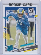 PUKA NACUA ROOKIE CARD Los Angeles Rams BYU Football 2023 DONRUSS RATED RC!