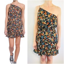 Farm Rio Size P (S 8) Multicolour Floral One Shoulder Summer Dress Designer
