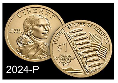 2024-P  Sacagawea $1 Native American Golden Dollar BU Uncirculated Citizenship
