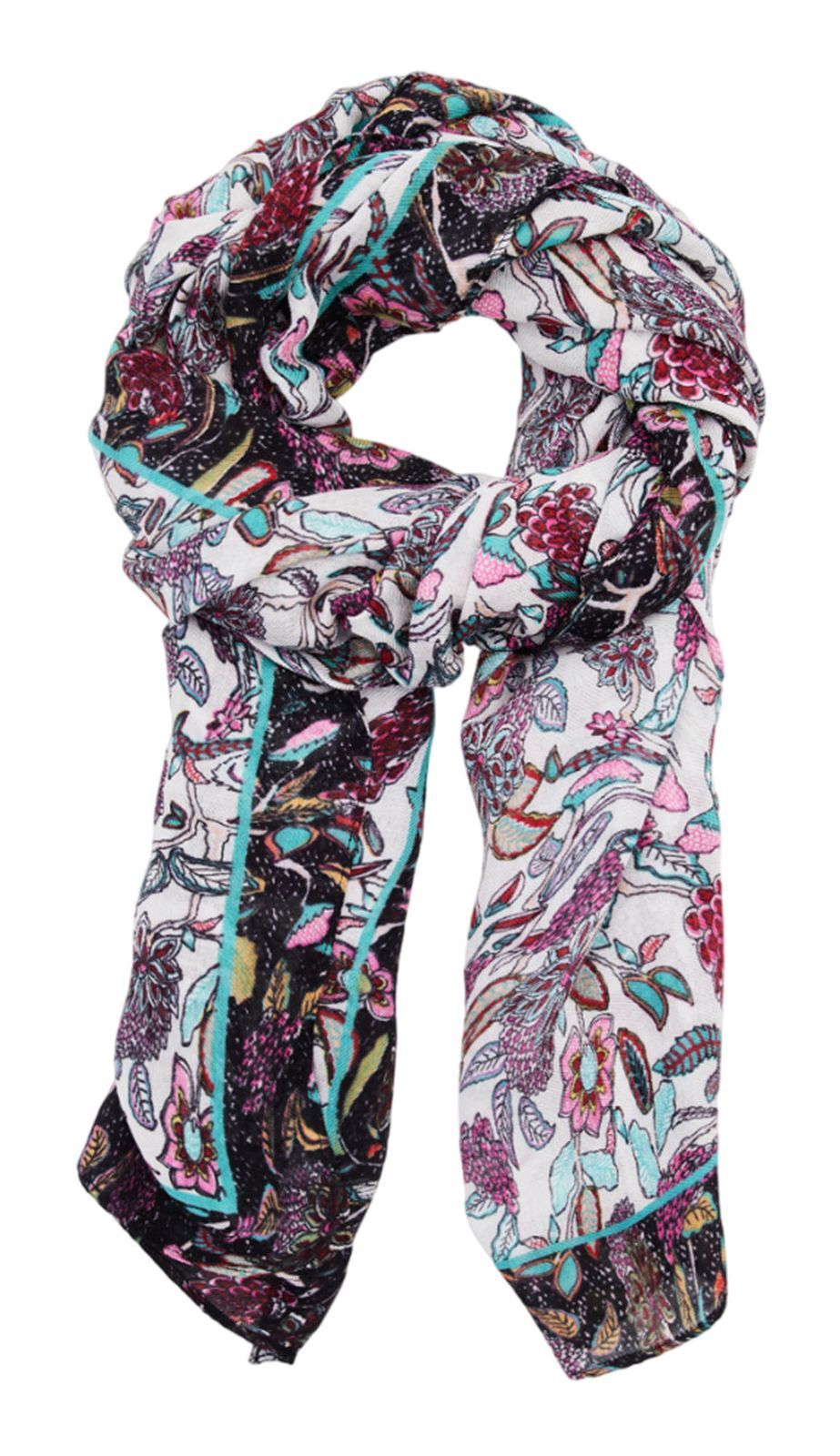 Desigual scarf Boho Rectangle Scarf White