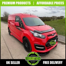 BONNET GUARD BUG DEFLECTOR BRA GLOSS BLACK FITS FORD TRANSIT CONNECT 2014-2018