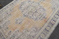 Oushak Turkish Vintage Rug 6x10 Kilim Rug Anatolian Handmade Boho Decor ORANGE