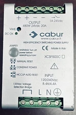 CABUR power supply Model XCF500C, input 120/240 VAC, out put 24 VDC 20 A
