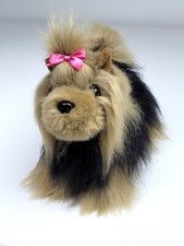 BATTAT Stuffed Animal YORKSHIRE TERRIER Yorkie Puppy Dog PLUSH w/ Pink Bow Toy