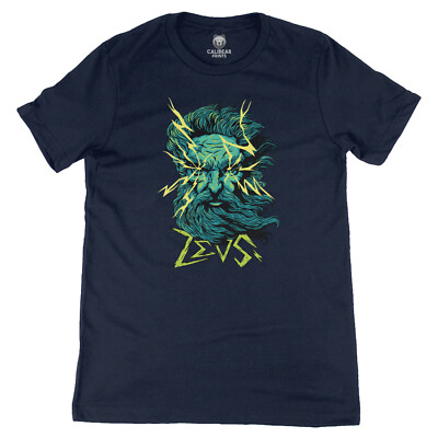 Zeus God of Thunder Greek Mythology Graphic Art Tee Novelty T-Shirt