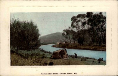 Australia Australien ~1910/20 Horse Shoe Bend Ovens River in Victoria Postcard