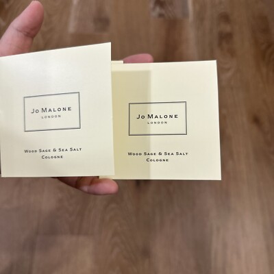 2x WOOD SAGE & SEA SALT JO MALONE SAMPLE SPRAY VIAL .05 OZ 1.5 ML