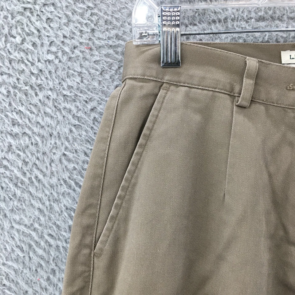 Calça chino LL Bean juvenil 6 pequena bege algodão perna cônica cintura média zíper mosca - Imagem 3 de 4