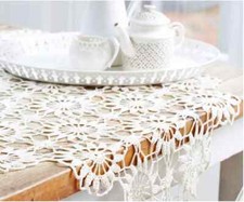 0613 Crochet Flower Motif Tablecloth 114x114cm Thread - Vintage Pattern Copy