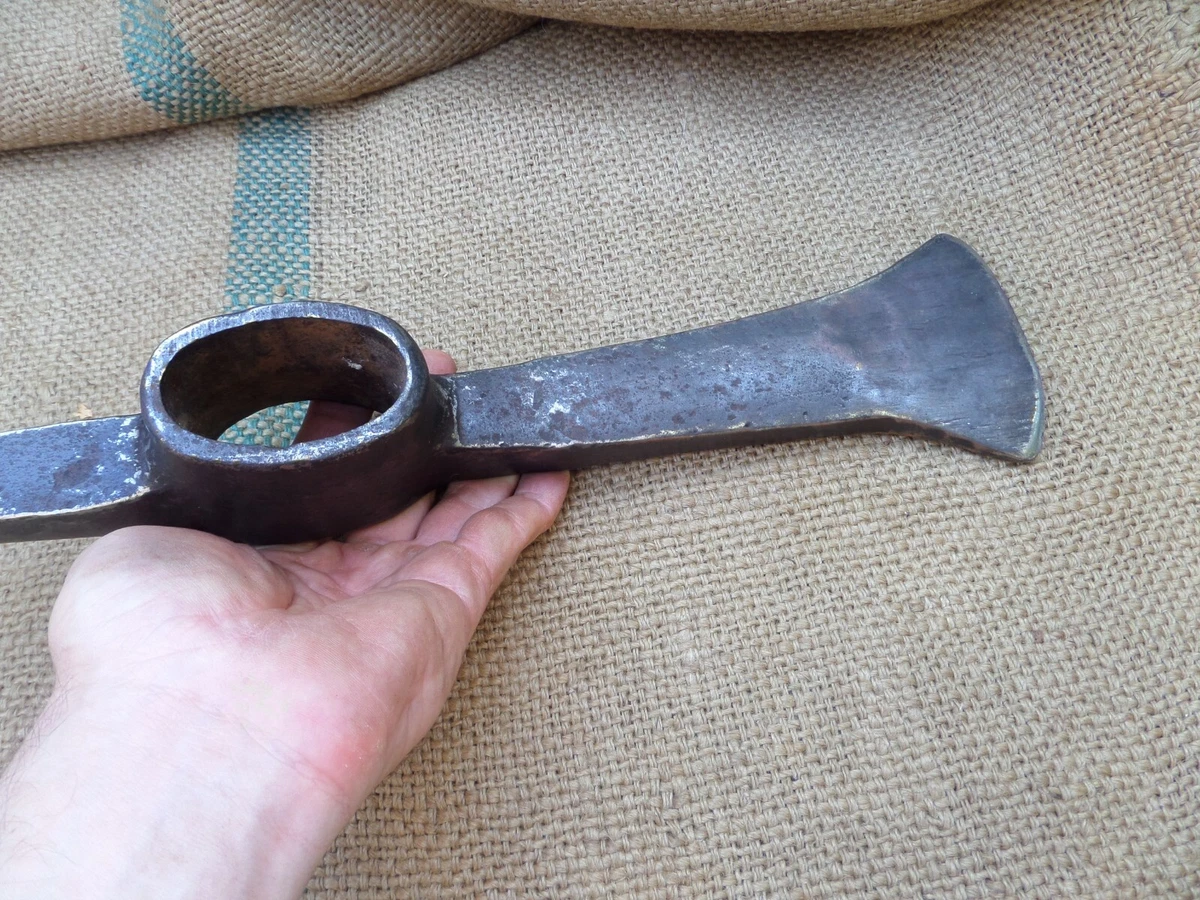 HUGE 5 LB ANTIQUE HAND FORGED AXE HEAD PICKAXE HATCHET ADZE MATTOCK PICK PECKER